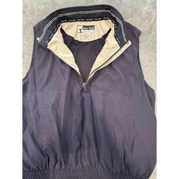 PGA Tour Collection Men's XL Navy Blue Sleeveless Poly/Nylon Vest Golf 1/4 Zip - Picture 1 of 5